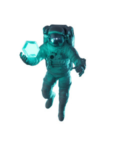 Glowing Astronaut Run Vinyl Car Decal Sticker – Waterproof & UV-Resistant 8.213333333333333"