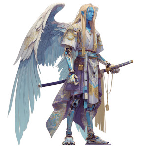 Golden Cyborg Samurai Vinyl Car Decal Sticker – Waterproof & UV-Resistant 3.4133333333333336"