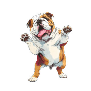 Dancing Bulldog Vinyl Car Decal Sticker – Waterproof & UV-Resistant 6.826666666666667"