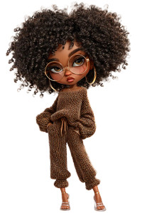 Ebony Chibi Woman Vinyl Car Decal Sticker – Waterproof & UV-Resistant 4.4