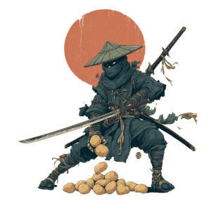 Ninja With Potatoes Vinyl Car Decal Sticker – Waterproof & UV-Resistant 3.4133333333333336" Ninja With Potatoes Vinyl Car Decal Sticker – Waterproof & UV-Resistant 3.4133333333333336"