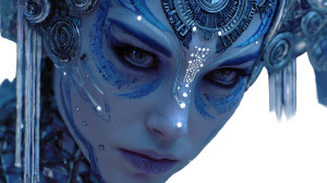 Techno Priestess V2 Vinyl Car Decal Sticker – Waterproof & UV-Resistant 2.72"