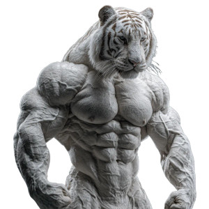 Muscular Bengal Tiger V2 Vinyl Car Decal Sticker – Waterproof & UV-Resistant 3.4133333333333336"