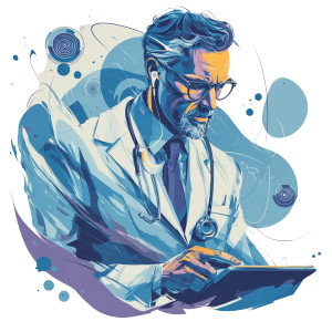 Doctor Using Tablet V3 Vinyl Car Decal Sticker – Waterproof & UV-Resistant 3.4133333333333336"