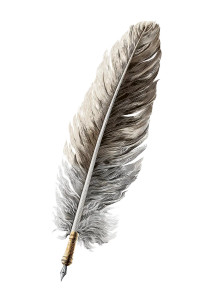 Quill Feather Pen Vinyl Car Decal Sticker – Waterproof & UV-Resistant 4.4