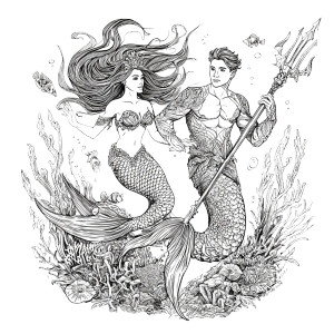 Mermaid And Merman Vinyl Car Decal Sticker – Waterproof & UV-Resistant 6.826666666666667"