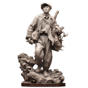 Chinese Workers Sculpture Vinyl Car Decal Sticker – Waterproof & UV-Resistant 3.4133333333333336"