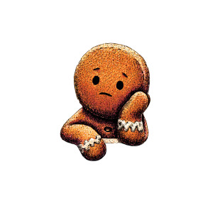 Tired Gingerbread Man Vinyl Car Decal Sticker – Waterproof & UV-Resistant 3.4133333333333336"