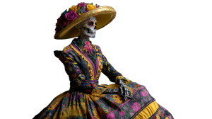 Mexican Catrina Sculpture Vinyl Car Decal Sticker – Waterproof & UV-Resistant 5.4