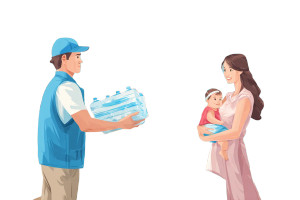 Delivery Scene Illustration Vinyl Car Decal Sticker – Waterproof & UV-Resistant 2.986666666666667"