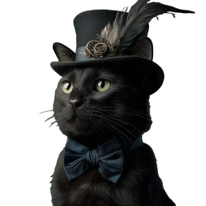 Steampunk Cat Portrait V2 Vinyl Car Decal Sticker – Waterproof & UV-Resistant 6.826666666666667"