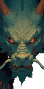 Menacing Japanese Dragon Vinyl Car Decal Sticker – Waterproof & UV-Resistant 5.12"