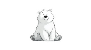 Fluffy Polar Cub Vinyl Car Decal Sticker – Waterproof & UV-Resistant 5.4