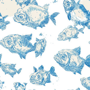 Pug Fishes Pattern Vinyl Car Decal Sticker – Waterproof & UV-Resistant 3.4133333333333336"