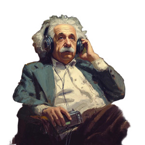 Einstein With Walkman Vinyl Car Decal Sticker – Waterproof & UV-Resistant 6.826666666666667"