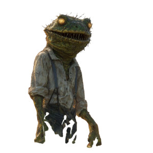 Horrific Frog Man Vinyl Car Decal Sticker – Waterproof & UV-Resistant 3.4133333333333336"