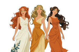 Three Goddesses Mosaic Vinyl Car Decal Sticker – Waterproof & UV-Resistant 2.986666666666667"