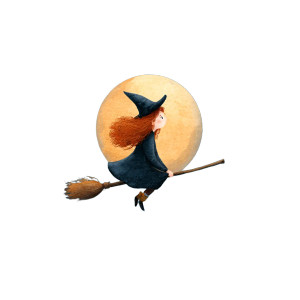 Witch In Flight Vinyl Car Decal Sticker – Waterproof & UV-Resistant 3.4133333333333336"