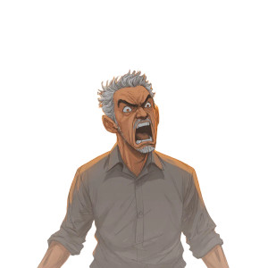Angry Man Vinyl Car Decal Sticker – Waterproof & UV-Resistant 3.4133333333333336"