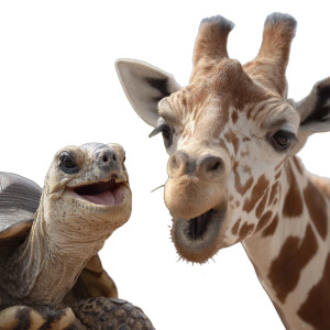 Laughing Turtle Giraffe Vinyl Car Decal Sticker – Waterproof & UV-Resistant 3.4133333333333336"