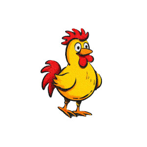 Chicken Cartoon Logo Vinyl Car Decal Sticker – Waterproof & UV-Resistant 3.4133333333333336"