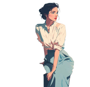 Beautiful Woman Illustration Vinyl Car Decal Sticker – Waterproof & UV-Resistant 6.826666666666667"