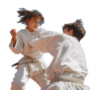 Judo Action Pose Vinyl Car Decal Sticker – Waterproof & UV-Resistant 3.4133333333333336"