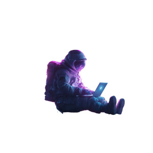 Futuristic Astronaut Working Vinyl Car Decal Sticker – Waterproof & UV-Resistant 6.826666666666667"
