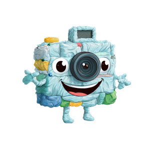 Cartoon Camera Character Vinyl Car Decal Sticker – Waterproof & UV-Resistant 6.826666666666667"