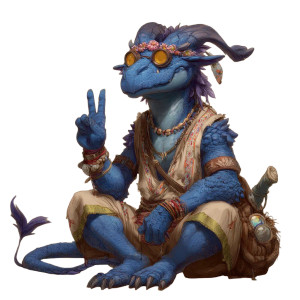 Sapphire Dragonborn Hippy Vinyl Car Decal Sticker – Waterproof & UV-Resistant 3.4133333333333336"