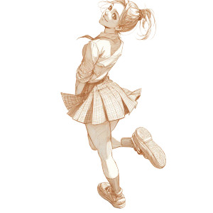 Dancing Girl Sketch Vinyl Car Decal Sticker – Waterproof & UV-Resistant 3.4133333333333336"