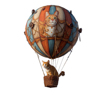 Balloon Cat Vinyl Car Decal Sticker – Waterproof & UV-Resistant 6.826666666666667"