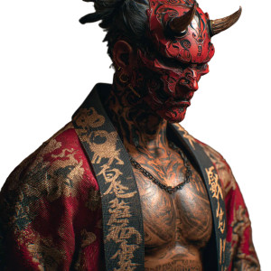 Flame-Tattooed Samurai Vinyl Car Decal Sticker – Waterproof & UV-Resistant 3.4133333333333336"