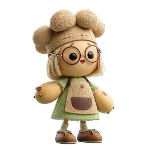 Soybean Chef Character Vinyl Car Decal Sticker – Waterproof & UV-Resistant 3.4133333333333336"