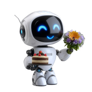 Happy Cake Robot Vinyl Car Decal Sticker – Waterproof & UV-Resistant 3.4133333333333336" Happy Cake Robot Vinyl Car Decal Sticker – Waterproof & UV-Resistant 3.4133333333333336"
