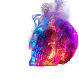 Skull Breathing Fire Vinyl Car Decal Sticker – Waterproof & UV-Resistant 3.4133333333333336"