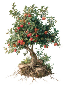 Vibrant Apple Tree Vinyl Car Decal Sticker – Waterproof & UV-Resistant 8.213333333333333"