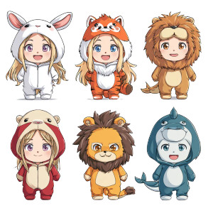 Colorful Animal Costumes V2 Vinyl Car Decal Sticker – Waterproof & UV-Resistant 3.4133333333333336"