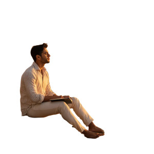 Thoughtful Indian Man Vinyl Car Decal Sticker – Waterproof & UV-Resistant 3.4133333333333336"