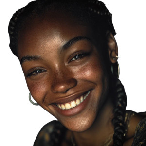 Smiling African Woman V6 Vinyl Car Decal Sticker – Waterproof & UV-Resistant 3.4133333333333336" Smiling African Woman V6 Vinyl Car Decal Sticker – Waterproof & UV-Resistant 3.4133333333333336"