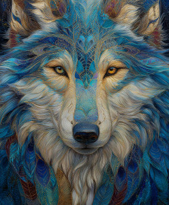 Ethereal Wolf Vinyl Car Decal Sticker – Waterproof & UV-Resistant 4.0"