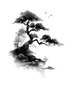 Ink Style Tree Vinyl Car Decal Sticker – Waterproof & UV-Resistant 8.0"