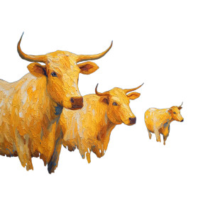 Golden Cows Vinyl Car Decal Sticker – Waterproof & UV-Resistant 3.4133333333333336" Golden Cows Vinyl Car Decal Sticker – Waterproof & UV-Resistant 3.4133333333333336"