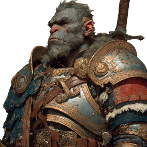 Orc Knight Portrait Vinyl Car Decal Sticker – Waterproof & UV-Resistant 3.4133333333333336"