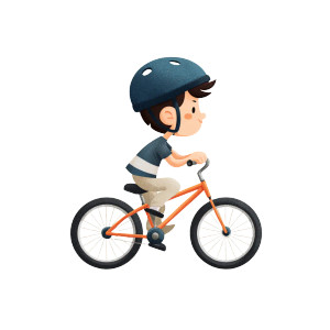 Boy Riding Bicycle V4 Vinyl Car Decal Sticker – Waterproof & UV-Resistant 3.4133333333333336"