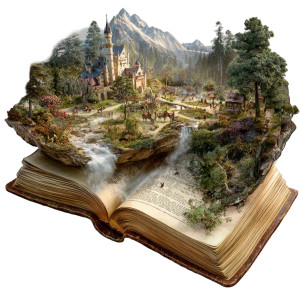 Fantasy Book Vinyl Car Decal Sticker – Waterproof & UV-Resistant 3.4133333333333336"