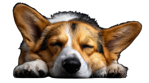 Sleeping Corgi V2 Vinyl Car Decal Sticker – Waterproof & UV-Resistant 2.72"