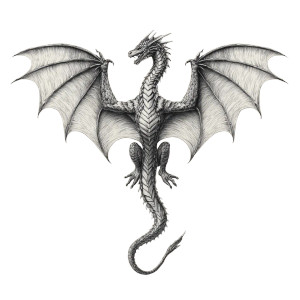 Symmetrical Dragon Sketch Vinyl Car Decal Sticker – Waterproof & UV-Resistant 3.4133333333333336" Symmetrical Dragon Sketch Vinyl Car Decal Sticker – Waterproof & UV-Resistant 3.4133333333333336"