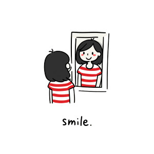Smiling Girl Doodle Vinyl Car Decal Sticker – Waterproof & UV-Resistant 3.4133333333333336"