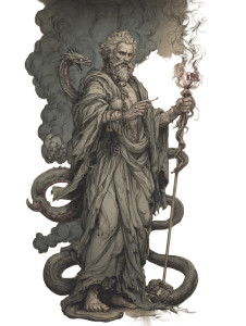 Greek Healing God Vinyl Car Decal Sticker – Waterproof & UV-Resistant 8.213333333333333"